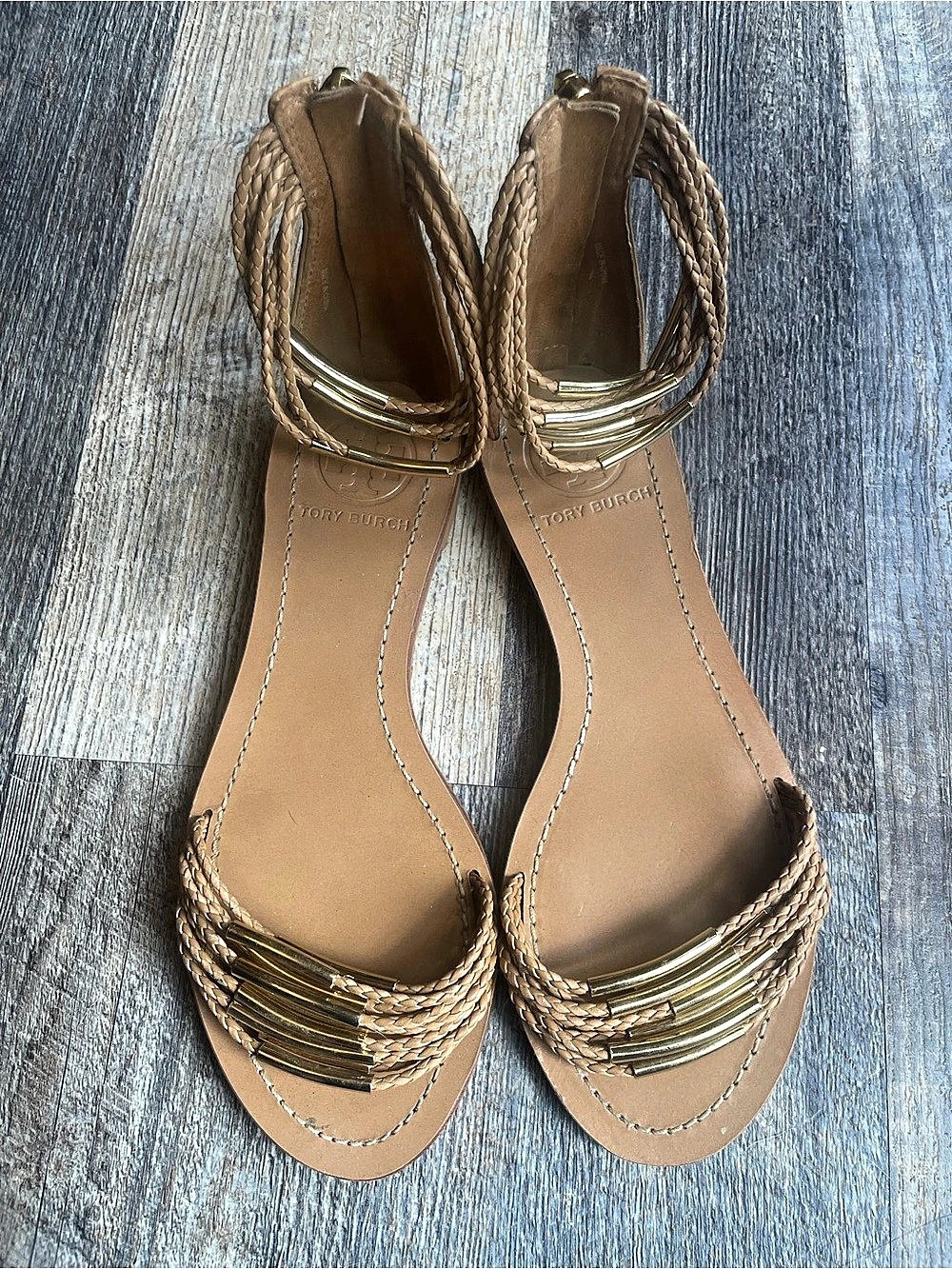 Tory Burch MIGNON BRAIDED FLAT SANDAL - Size 6